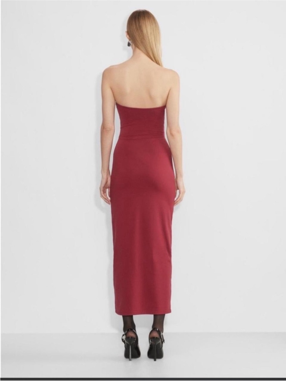 NWOT, Aritzia Strapless Red Original Contour Enrapture Midi Dress - Picture 6 of 6